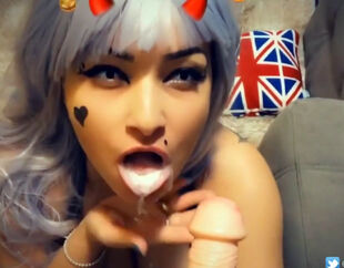 Super-cute doll porno horror with halloween suck off