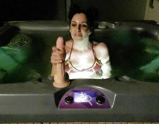 I have fun with ginormous ejakulation faux-cock in a jacuzzi
