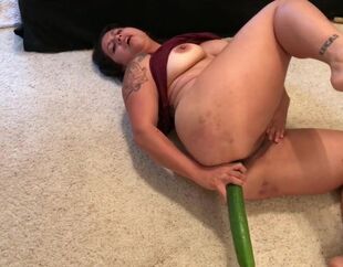 Anal invasion getting off with my thumbs and a cucumber!